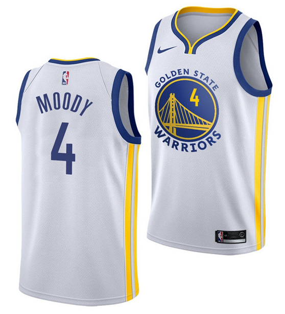 Men's Golden State Warriors #4 Moses Moody White Association Edition Swingman Stitched Jersey
